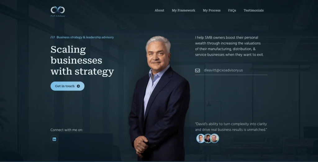 Screenshot of a client website designed by Lumni Studio