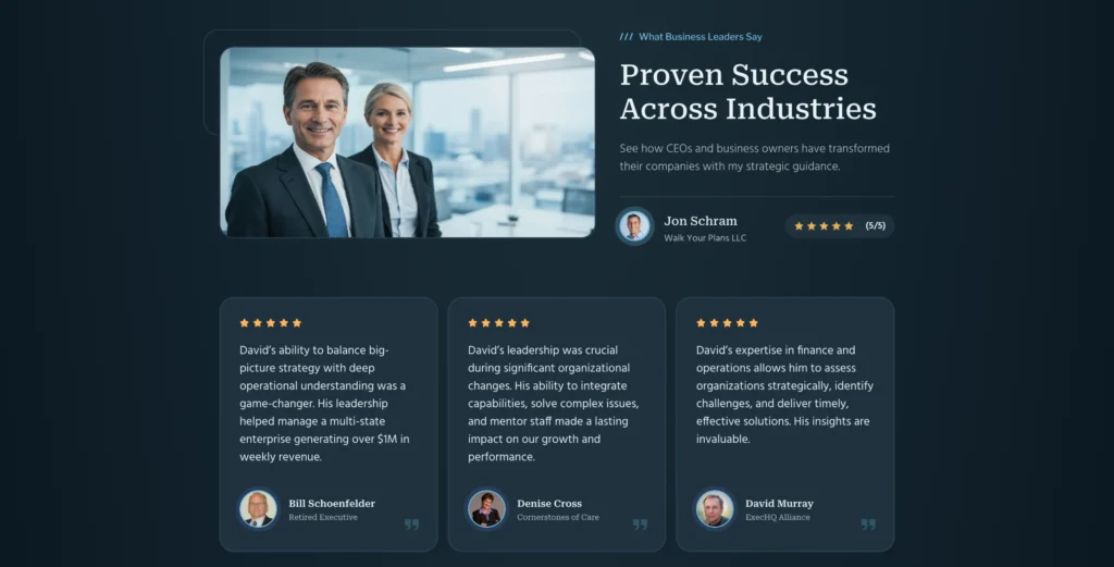 Screenshot of a client website designed by Lumni Studio