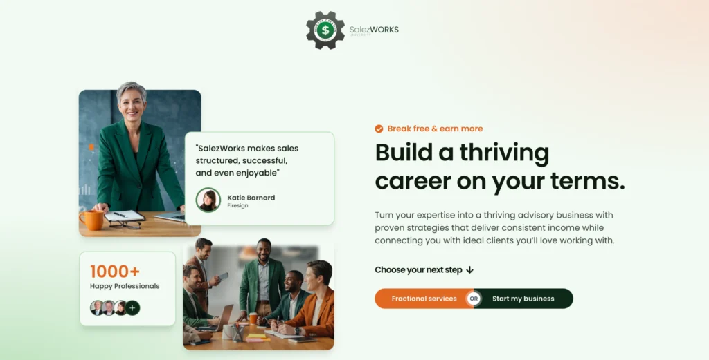 Screenshot of a client website designed by Lumni Studio