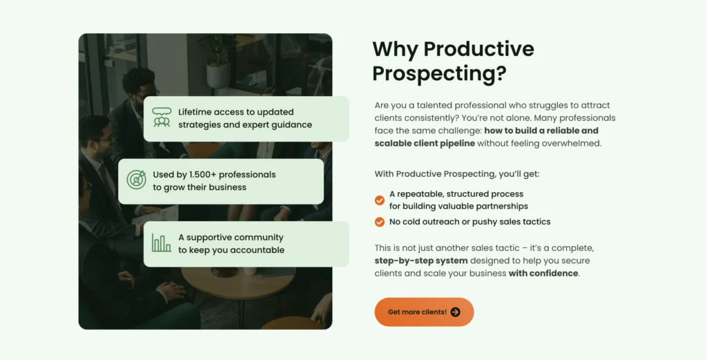Screenshot of a client website designed by Lumni Studio